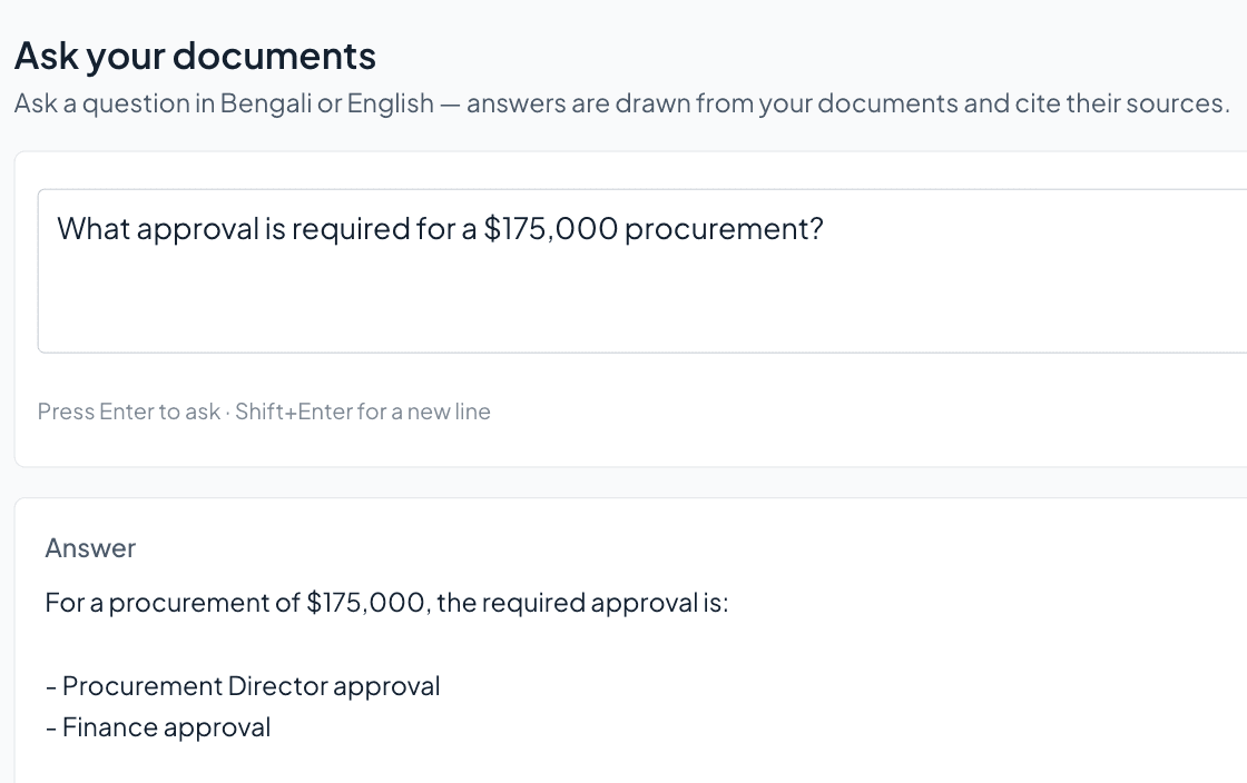 Ask AI — Answers, Cited to the Page